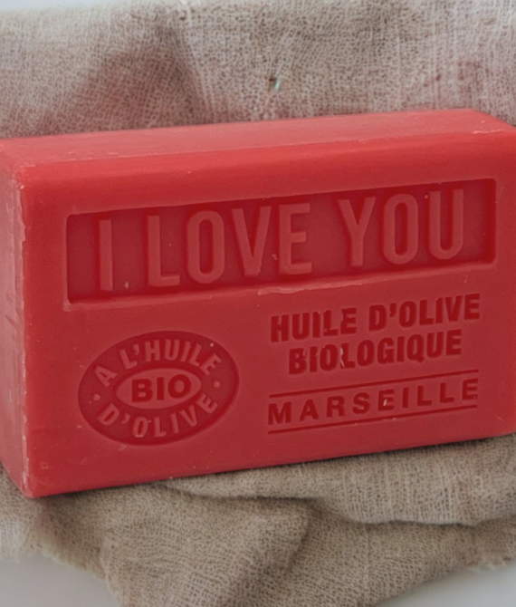 SAVON I LOVE YOU À L&rsquo;HUILE D&rsquo; OLIVE BIO 125G
