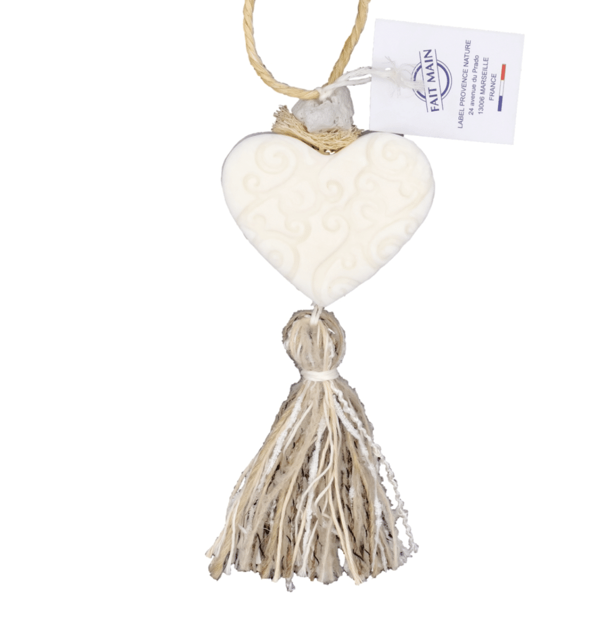 TRESSE CŒUR SAVON BLANC (12 ARABESQUE + 12 MARTELÉ)